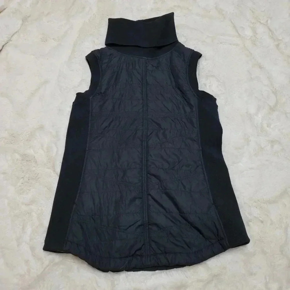 prAna Esla Tunic Puffer Vest Jacket Sherpa Lined Grey Black Size M - Picture 1 of 12